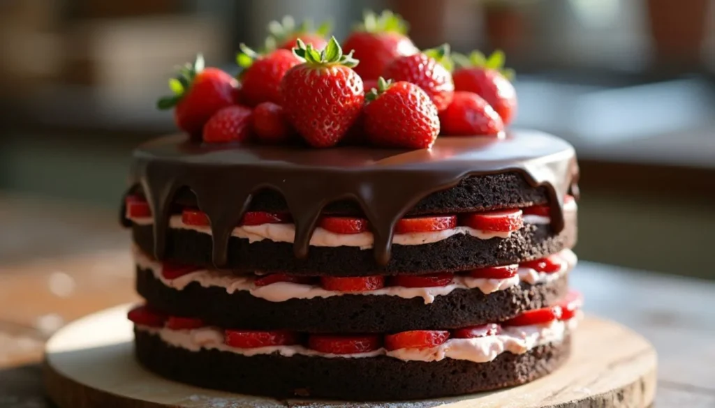 Chocolate Strawberry Cake Decoration