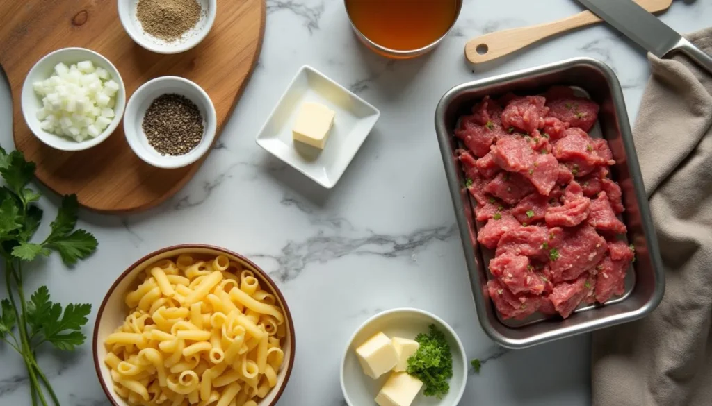 Beefy Noodle Skillet Ingredients Beefy Noodle Skillet Ingredients