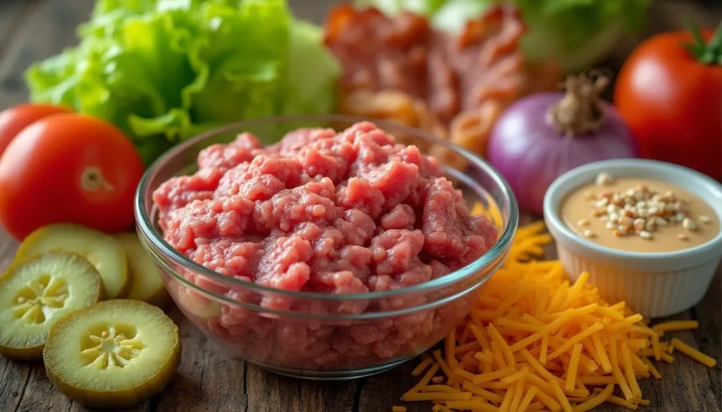 Burger Bowl Ingredients Preparation Burger Bowl Ingredients Preparation