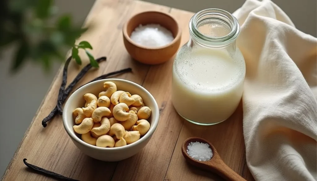 Cashew Milk Ingredients Preparation