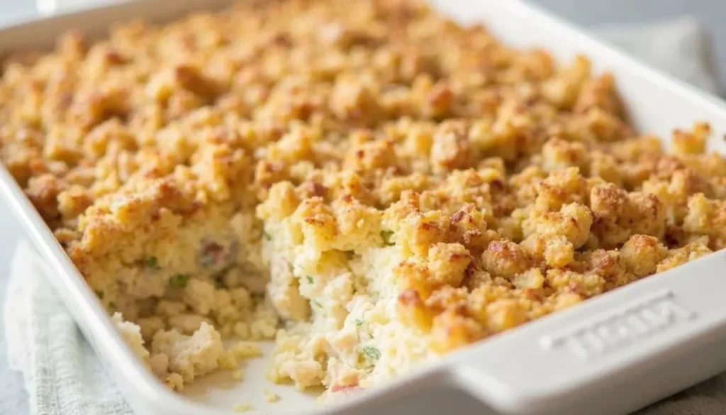Chicken and Stuffing Casserole Family Dinner