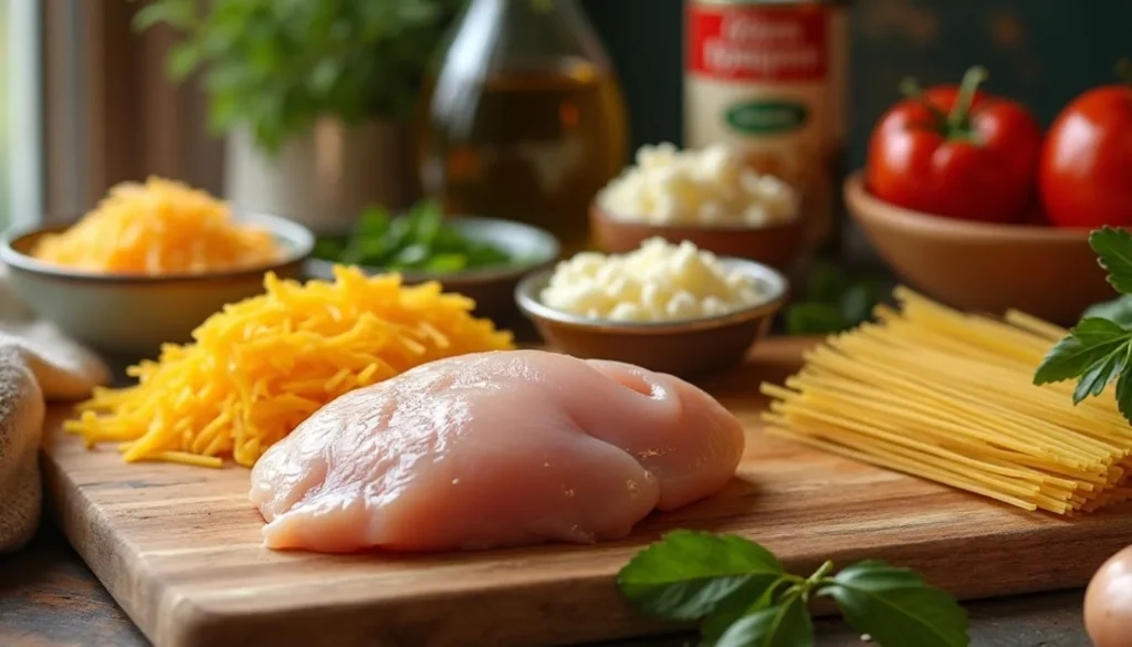 Ingredients for Creamy Chicken Spaghetti