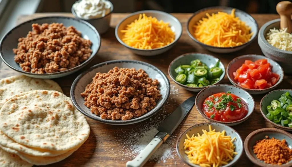 Ingredients for Ground Beef Taco Lasagna Ingredients for Ground Beef Taco Lasagna