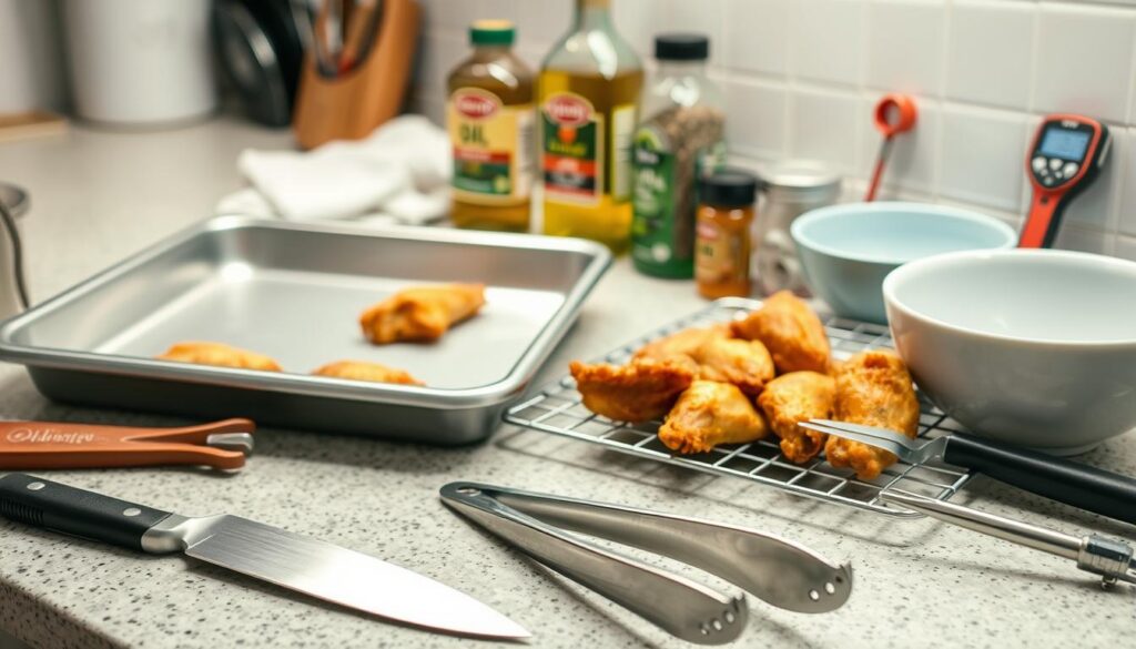 Kitchen tools for crispy baked chicken wings Kitchen tools for crispy baked chicken wings