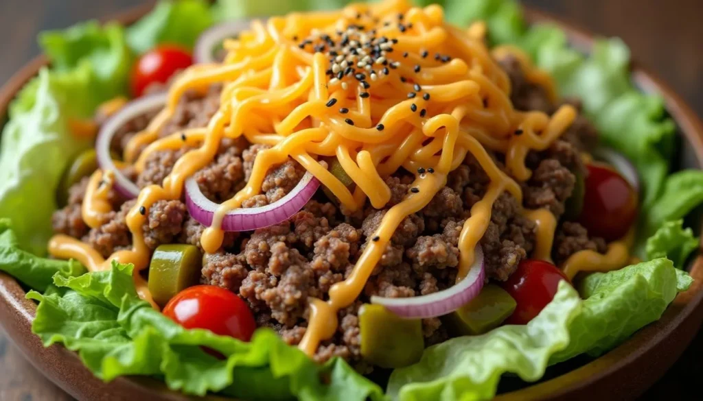 Low Carb Big Mac Bowl Transformation Low Carb Big Mac Bowl Transformation