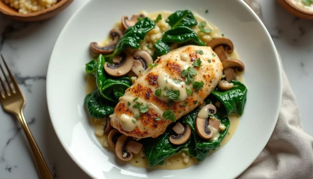 chicken spinach mushroom recipe