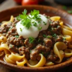 ground beef and noodles recipe