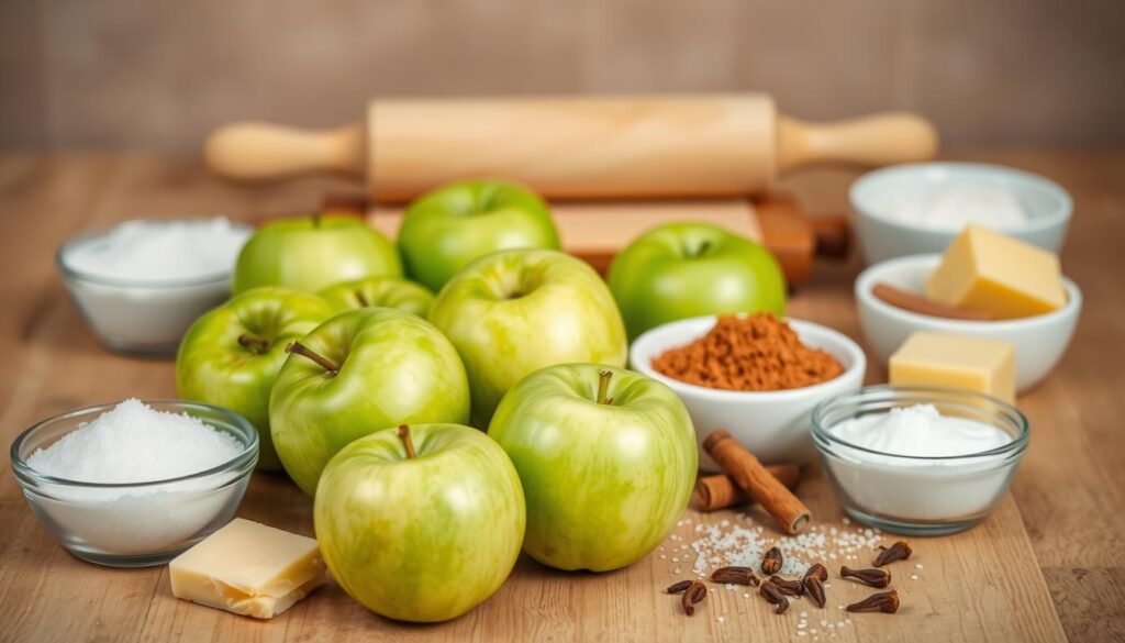 Apple Pie Ingredients Selection Apple Pie Ingredients Selection