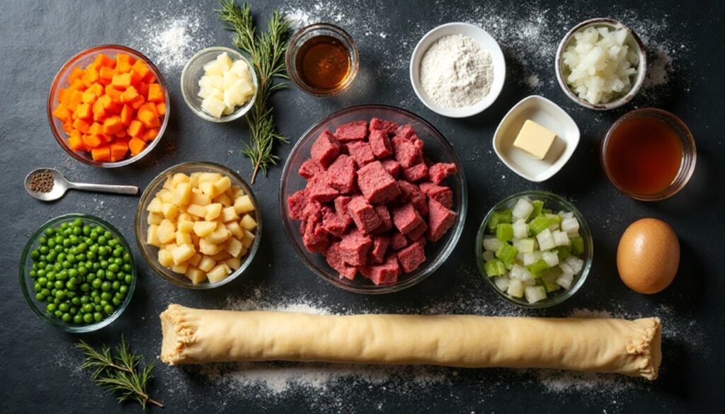 Ingredients for Beef Pot Pie Ingredients for Beef Pot Pie
